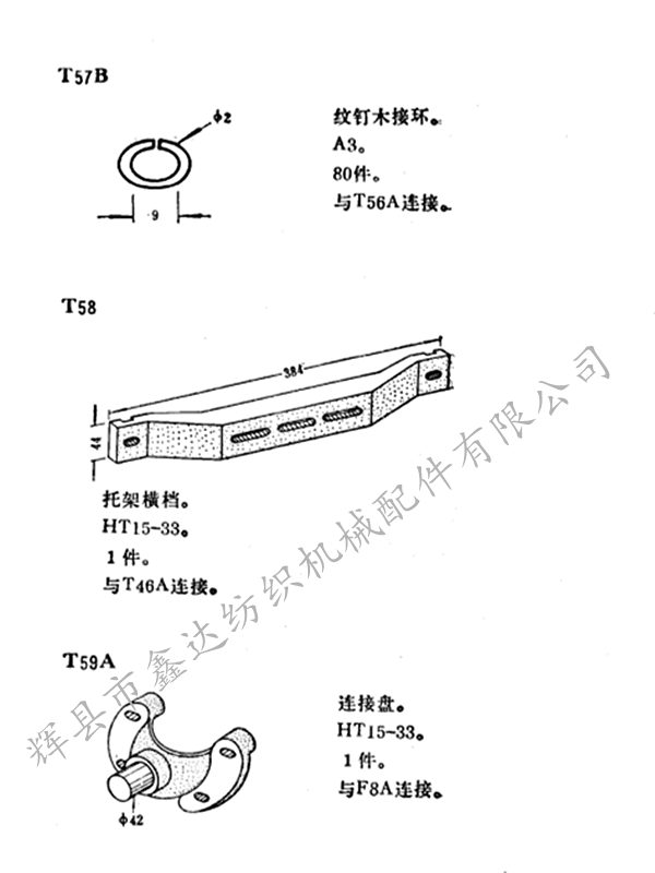 Shuttle loom parts drawings