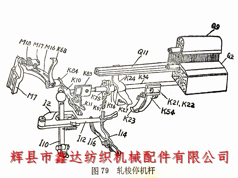 1511織機軋梭停機桿示意圖